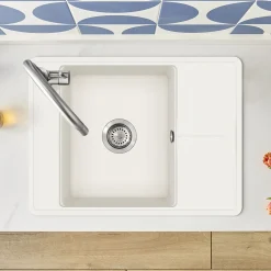 Clearwater Arina 1 Bowl Granite Composite Kitchen Sink with Reversible Drainer - 670 x 500mm