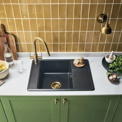 Clearwater Arina 1 Bowl Granite Composite Kitchen Sink with Reversible Drainer - 670 x 500mm