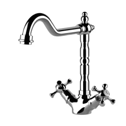 Clearwater Baroc Twin Crosshead Mono Sink Mixer with Swivel Spout