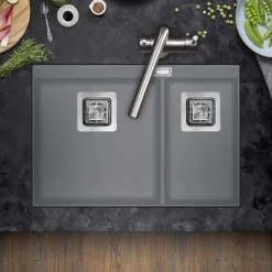 Clearwater Capri 1.75 Bowl Granite Composite Inset/Undermount Kitchen Sink - 650 x 455mm