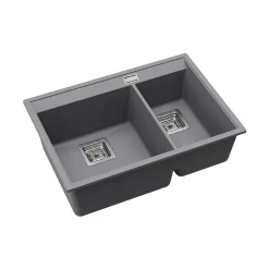 Clearwater Capri 1.75 Bowl Granite Composite Inset/Undermount Kitchen Sink - 650 x 455mm