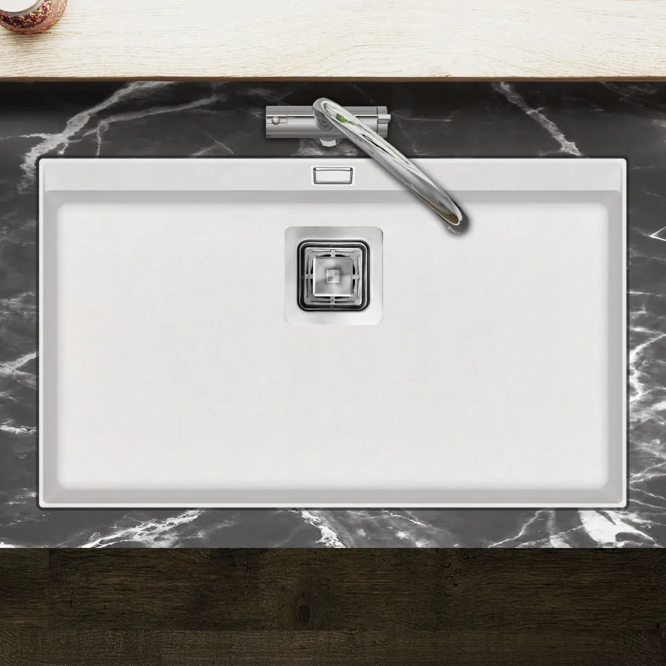 Clearwater Capri 1 Bowl Granite Composite Inset/Undermount Kitchen Sink - 740 x 455mm