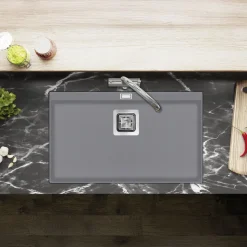 Clearwater Capri 1 Bowl Granite Composite Inset/Undermount Kitchen Sink - 740 x 455mm