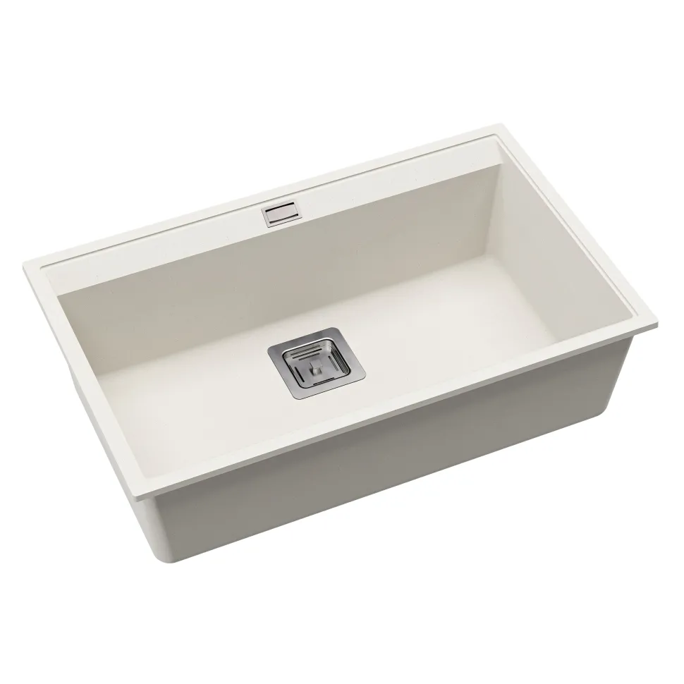 Clearwater Capri 1 Bowl Granite Composite Inset/Undermount Kitchen Sink - 740 x 455mm
