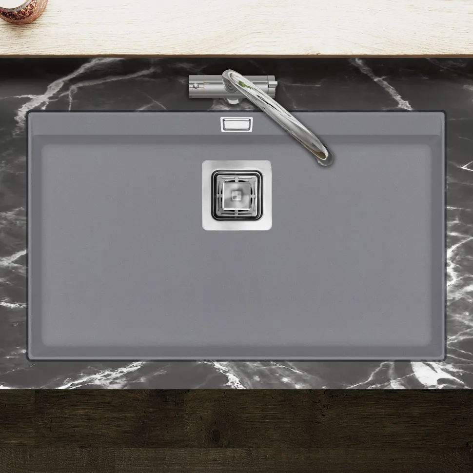 Clearwater Capri 1 Bowl Granite Composite Inset/Undermount Kitchen Sink - 740 x 455mm
