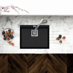 Clearwater Capri 1 Bowl Granite Composite Inset/Undermount Kitchen Sink - 505 x 405mm