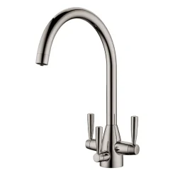 Clearwater Eclipse Triple Lever Mono Kitchen Mixer and Cold Filtered Water Tap - Brushed Nickel