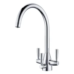 Clearwater Eclipse Triple Lever Mono Kitchen Mixer and Cold Filtered Water Tap - Polished Chrome