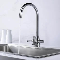 Clearwater Eclipse Triple Lever Mono Kitchen Mixer and Cold Filtered Water Tap - Polished Chrome