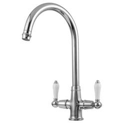 Clearwater Elegance Twin Lever Mono Sink Mixer with Swivel Spout