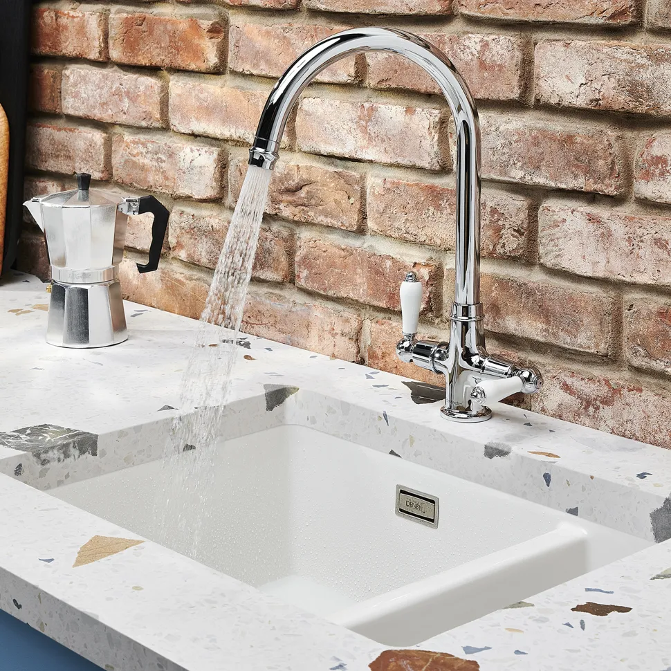 Clearwater Elegance Twin Lever Mono Sink Mixer with Swivel Spout