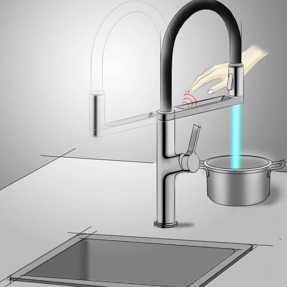 Clearwater Galex Motion WRAS Approved Touchless Single Lever Mono Pull Out Spray Kitchen Mixer