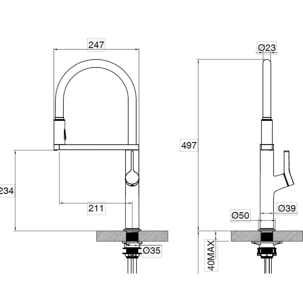 Clearwater Galex Motion WRAS Approved Touchless Single Lever Mono Pull Out Spray Kitchen Mixer