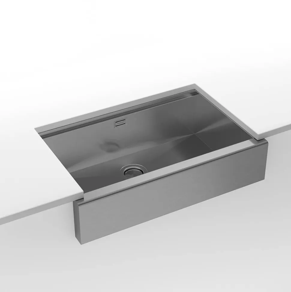 Clearwater Infinity Smart Butler Large Single Bowl Brushed Stainless Steel Kitchen Sink & Waste - 800 x 510mm