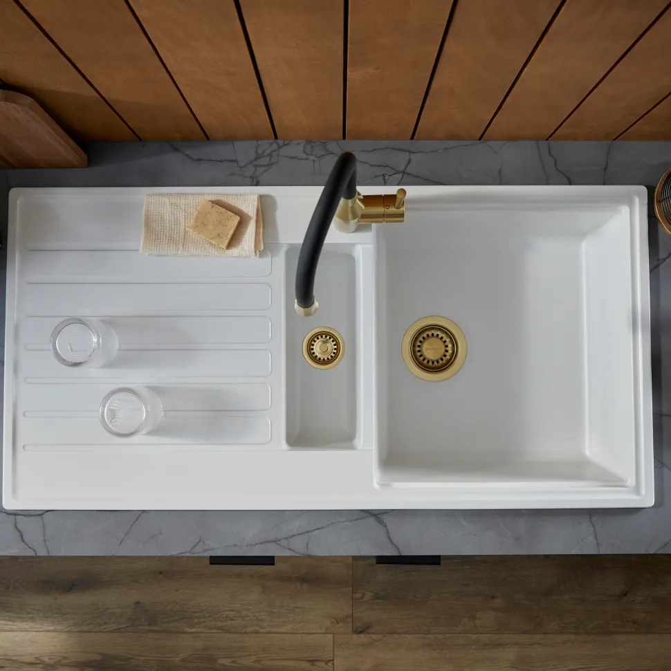 Clearwater Kameo Smart 1.5 Bowl Granite Composite Kitchen Sink - 1000 x 500mm