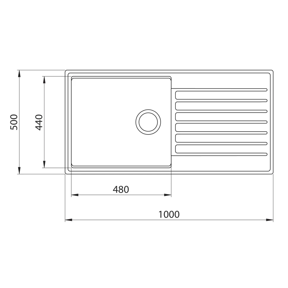 Clearwater Kameo Smart 1 Bowl Granite Composite Kitchen Sink - 1000 x 500mm