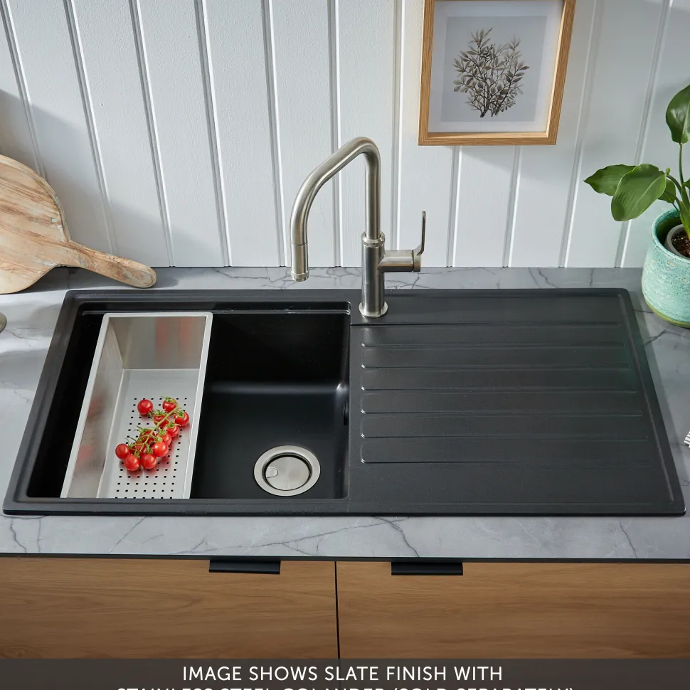 Clearwater Kameo Smart 1 Bowl Granite Composite Kitchen Sink - 1000 x 500mm