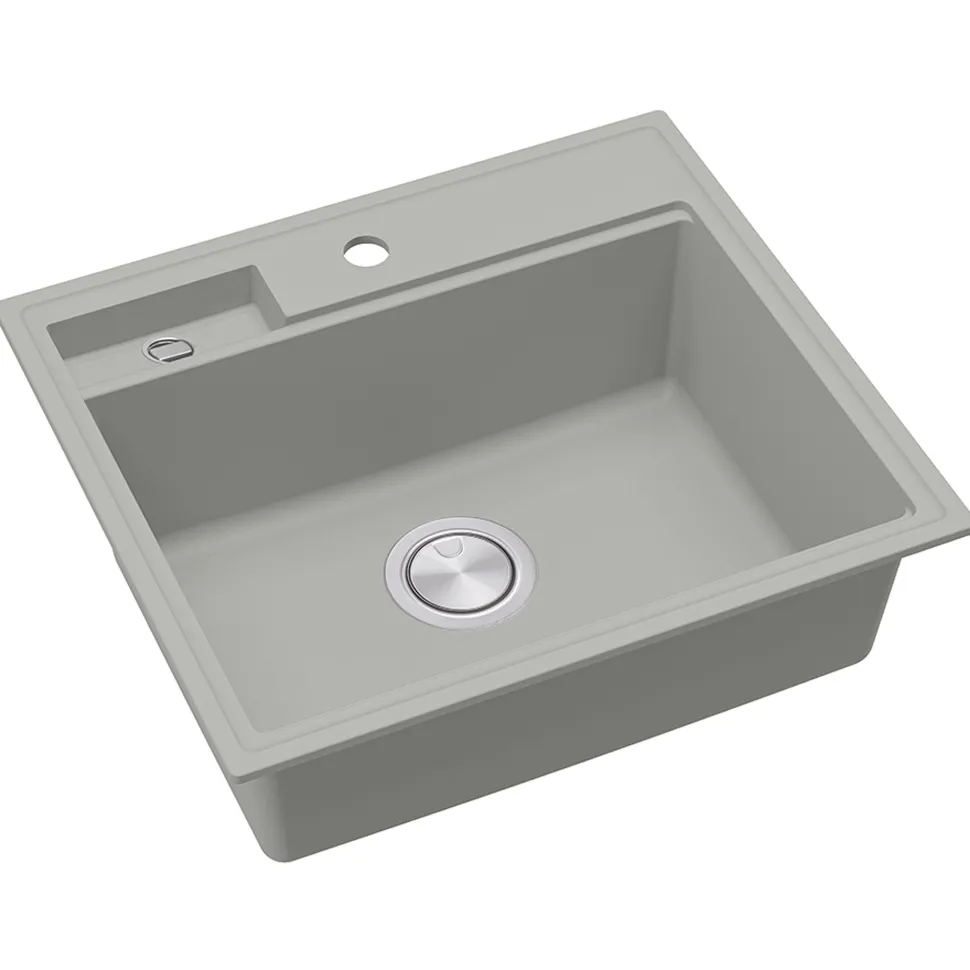 Clearwater Kameo-X Smart 1 Bowl Granite Composite Inset/Undermount Kitchen Sink & Waste Kit - 560 x 500mm
