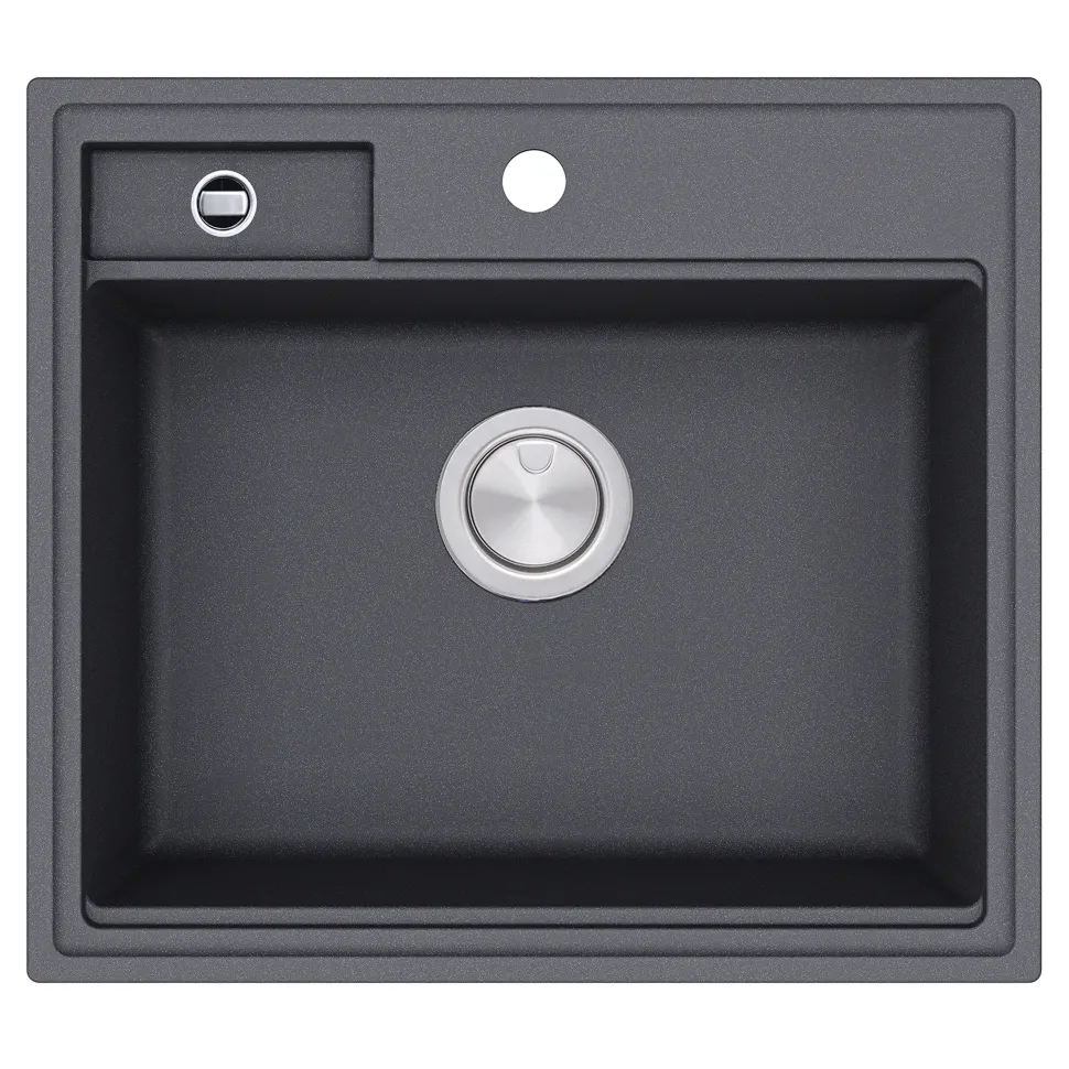 Clearwater Kameo-X Smart 1 Bowl Granite Composite Inset/Undermount Kitchen Sink & Waste Kit - 560 x 500mm