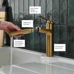 Clearwater Levant Single Lever Mono Pull Out Kitchen Mixer Tap