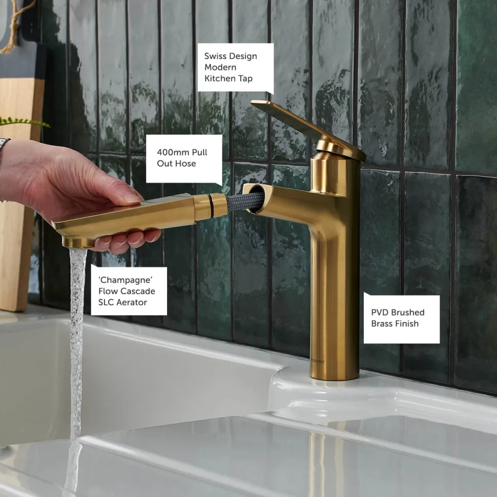 Clearwater Levant Single Lever Mono Pull Out Kitchen Mixer Tap