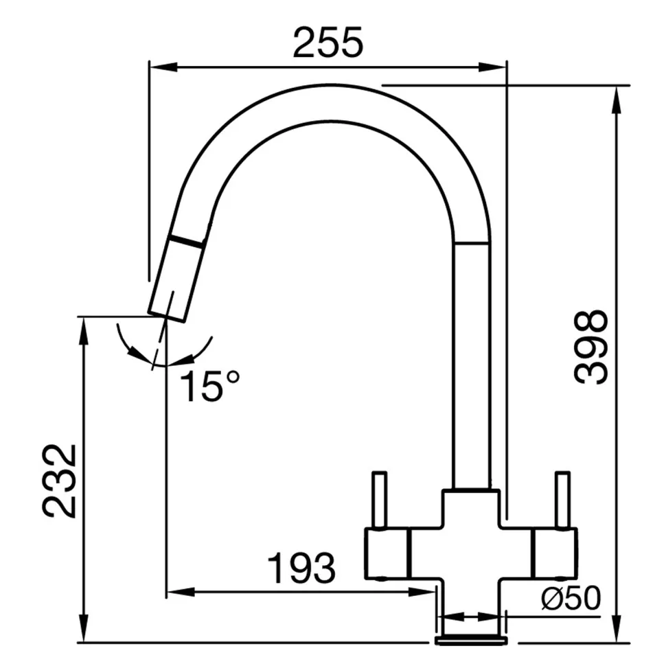 Clearwater Loreto Pull Out Kitchen Mixer Tap