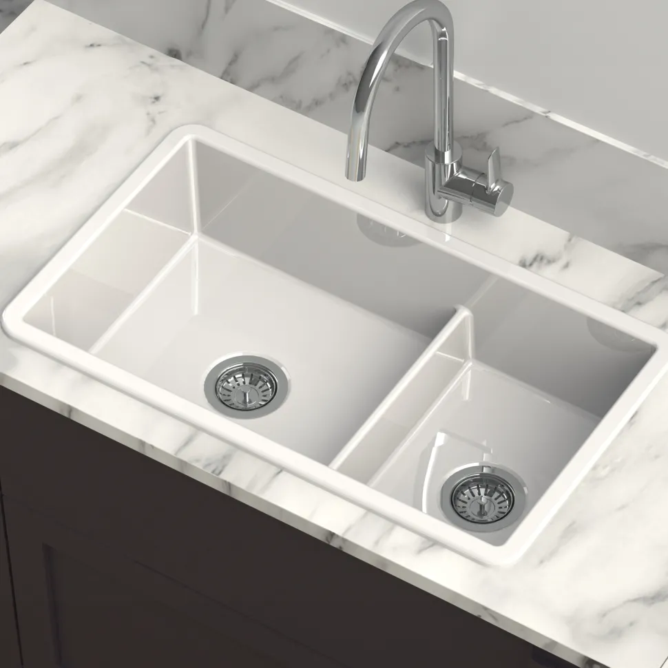 Clearwater Metro Ceramic Inset/Undermount Kitchen Sink - 796 x 462mm