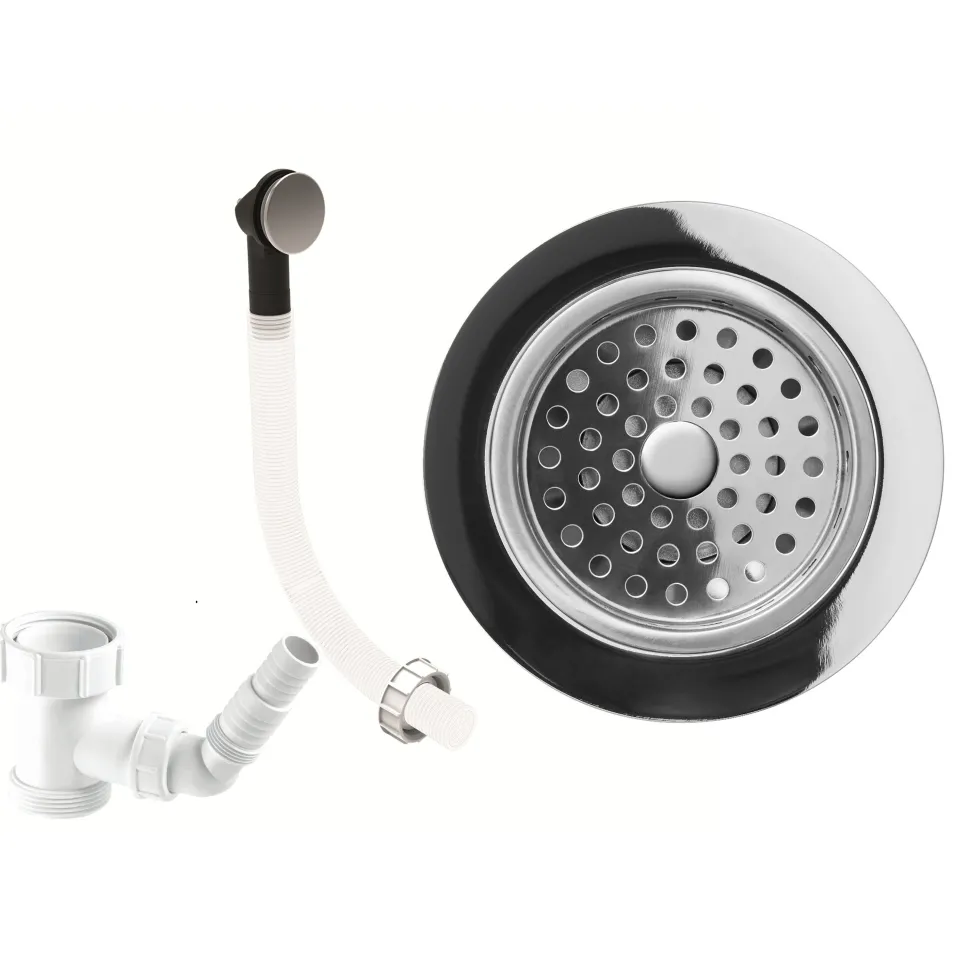 Clearwater 90mm Deluxe Basket Strainer & Overflow - Chrome