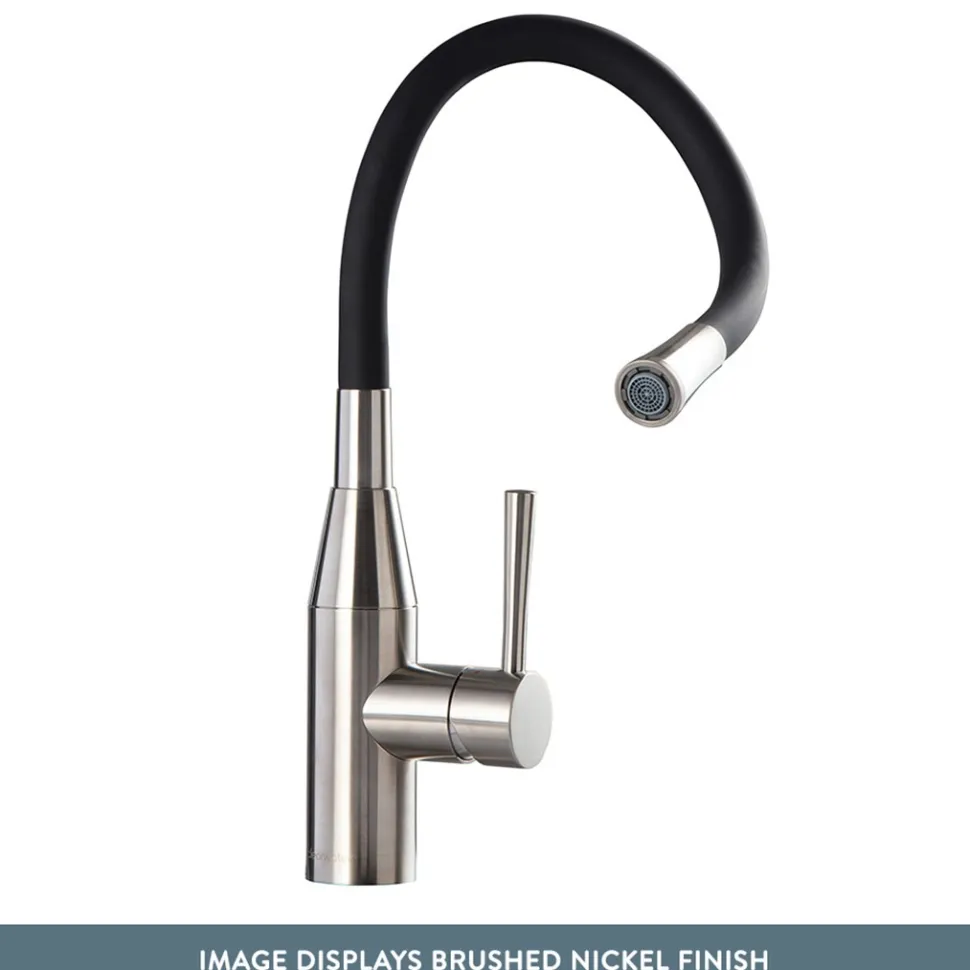 Clearwater Morpho Mono Kitchen Mixer with 'Flex & Stay' Spout - Polished Chrome & Choice of Hose Colour