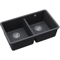 Clearwater Nova 2 Bowl Granite Composite Inset/Undermount Kitchen Sink - 810 x 480mm