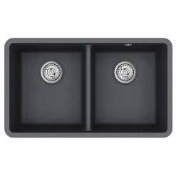 Clearwater Nova 2 Bowl Granite Composite Inset/Undermount Kitchen Sink - 810 x 480mm