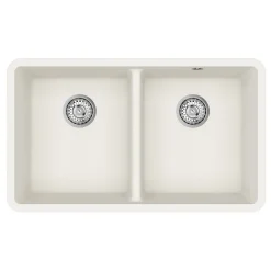 Clearwater Nova 2 Bowl Granite Composite Inset/Undermount Kitchen Sink - 810 x 480mm