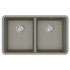 Clearwater Nova 2 Bowl Granite Composite Inset/Undermount Kitchen Sink - 810 x 480mm