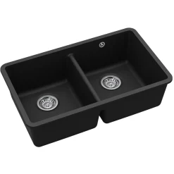 Clearwater Nova 2 Bowl Granite Composite Inset/Undermount Kitchen Sink - 810 x 480mm