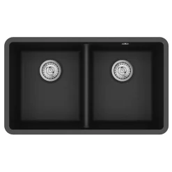 Clearwater Nova 2 Bowl Granite Composite Inset/Undermount Kitchen Sink - 810 x 480mm