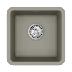 Clearwater Nova 1 Bowl Granite Composite Inset/Undermount Kitchen Sink - 380 x 380mm