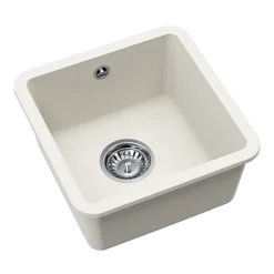 Clearwater Nova 1 Bowl Granite Composite Inset/Undermount Kitchen Sink - 380 x 380mm