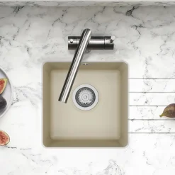 Clearwater Nova 1 Bowl Granite Composite Inset/Undermount Kitchen Sink - 380 x 380mm