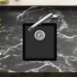 Clearwater Nova 1 Bowl Granite Composite Inset/Undermount Kitchen Sink - 420 x 460mm
