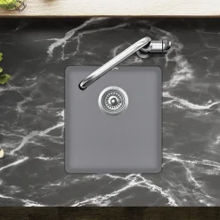 Clearwater Nova 1 Bowl Granite Composite Inset/Undermount Kitchen Sink - 420 x 460mm