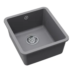 Clearwater Nova 1 Bowl Granite Composite Inset/Undermount Kitchen Sink - 420 x 460mm