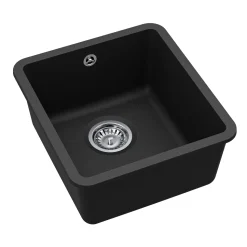 Clearwater Nova 1 Bowl Granite Composite Inset/Undermount Kitchen Sink - 420 x 460mm