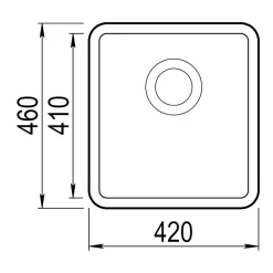 Clearwater Nova 1 Bowl Granite Composite Inset/Undermount Kitchen Sink - 420 x 460mm