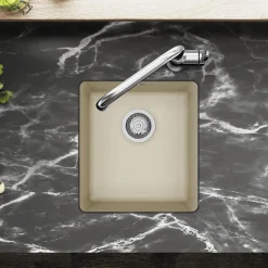 Clearwater Nova 1 Bowl Granite Composite Inset/Undermount Kitchen Sink - 420 x 460mm