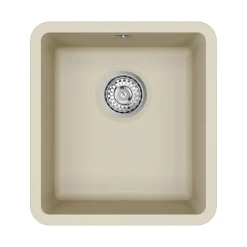 Clearwater Nova 1 Bowl Granite Composite Inset/Undermount Kitchen Sink - 420 x 460mm