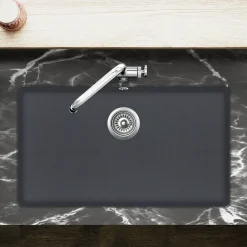 Clearwater Nova 1 Bowl Granite Composite Inset/Undermount Kitchen Sink - 810 x 480mm