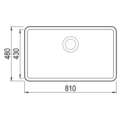 Clearwater Nova 1 Bowl Granite Composite Inset/Undermount Kitchen Sink - 810 x 480mm