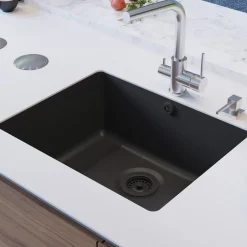 Clearwater Nova 1 Bowl Granite Composite Inset/Undermount Kitchen Sink - 585 x 460mm