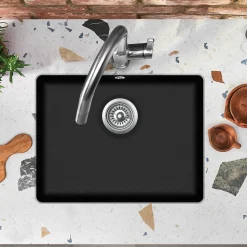 Clearwater Nova 1 Bowl Granite Composite Inset/Undermount Kitchen Sink - 585 x 460mm
