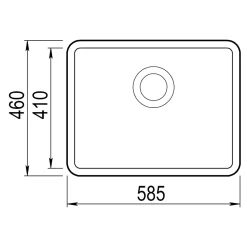 Clearwater Nova 1 Bowl Granite Composite Inset/Undermount Kitchen Sink - 585 x 460mm